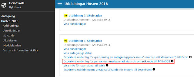 Exportera till Excel